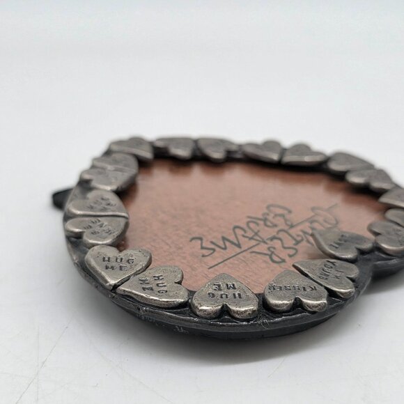 Heart Shaped Pewter Picture Photo Frame With Love Messages 3"x3" - Picture 5 of 8